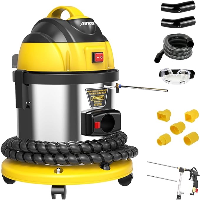 AUTOOL Walnut Blaster, Engine Intake Valve Cleaner Machine, Automotive Engine Carbon Remover, Walnut Sand for Carbon Deposition Cleaning with Screen to Separate Carbon