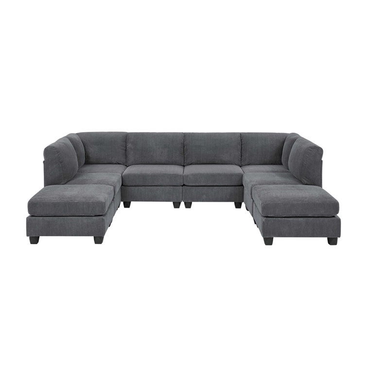 8 - Piece Corduroy Sectional (incomplete Only corner ) 