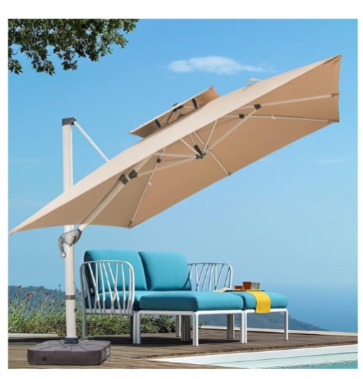 10’*10’ led cantilever umbrella