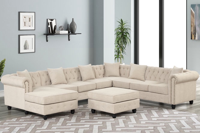 Crozier 238" Wide Modular Corner Sectional, :( incomplete 1 only box):