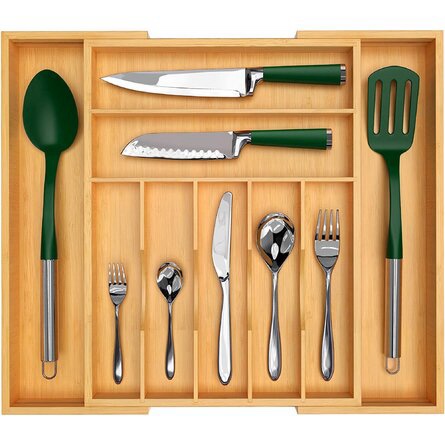 Adjustable Flatware & Kitchen Utensils Drawer Organizer