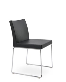 Aria Stackable Chair in Faux Leather, ( incomplete chair only base) 