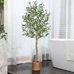 Adcock Artificial Olive Tree Tree in Pot with Realistic Leaves and Natural Trunk