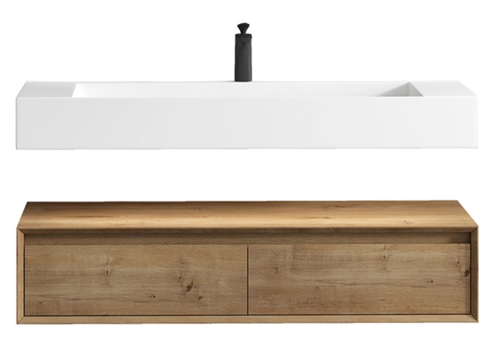 48" Wall Mounted Modern Bathroom Vanity (incomplete 1 box only)