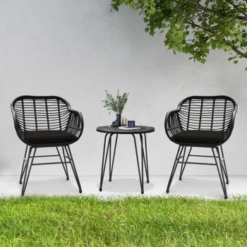 Wicker/rattan 2 - Person Seating Group With Cushions