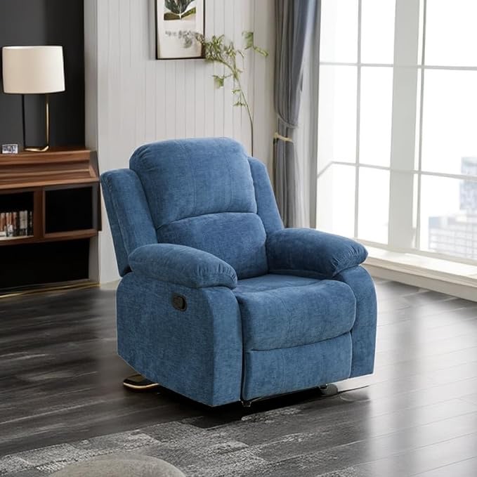 BLUE  MARBLE DESIGN  MANUAL RECLINER  WITH ZIP ON PARTS     similar to stock photo 