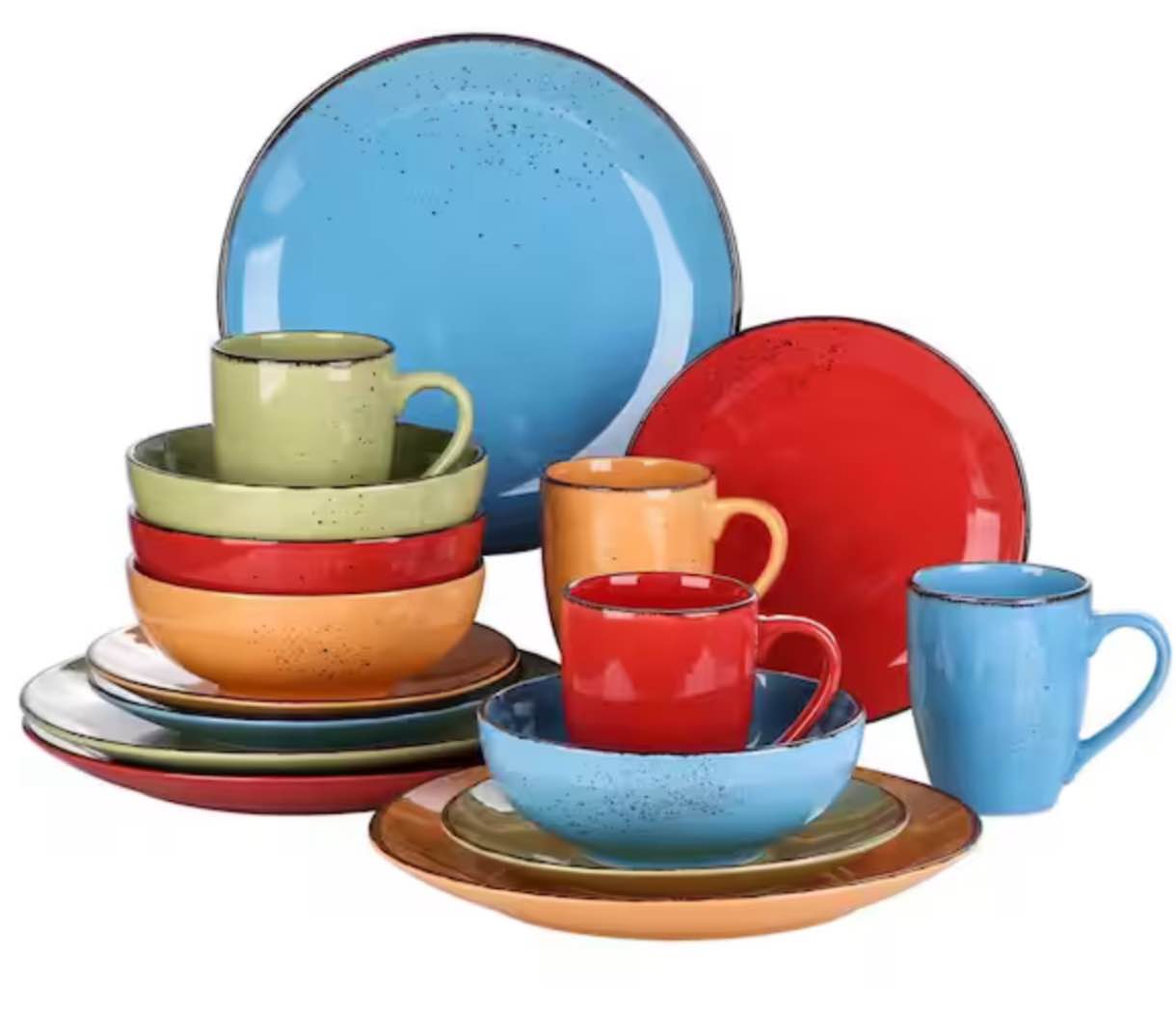 Navia 16-Piece Assorted Colors Stoneware Dinnerware Set (Service for 4)