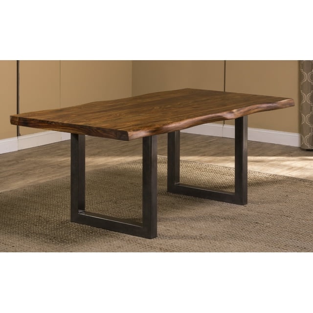 Hillsdale Furniture Emerson Wood Rectangle Dining Table Metal Base in Gray ( Incomplete)
