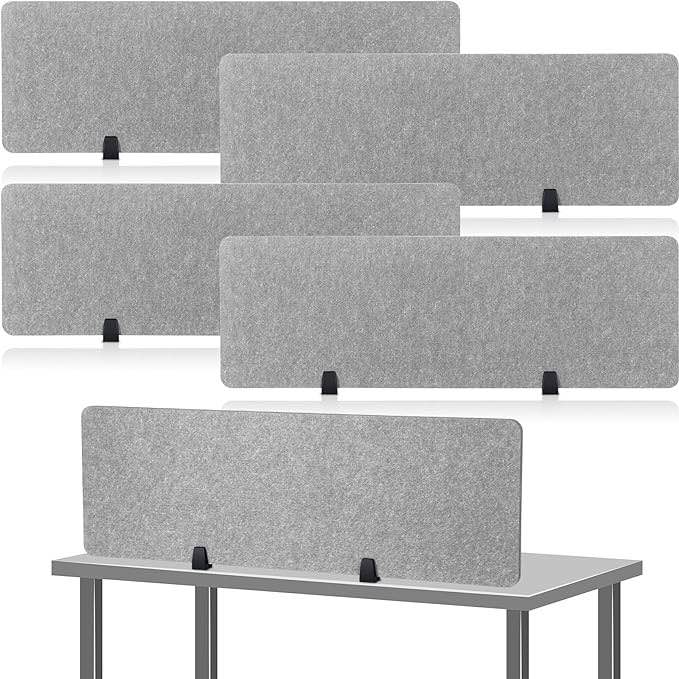 Yaomiao 4 Pack Acoustic Desk Divider Soundproof Desk Privacy Panel Freestanding Desk Partitions Sound Absorbing Desk Divider for Students Office Reduce Noise and Visual Distractions 47.3" x 16"
