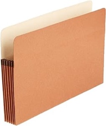 Amazon Basics Expanding File Pocket Folder Organizer, Legal Size, 5-1/4 Inch Expansion - 50-Pack, 9.5 x 14.8 Inches