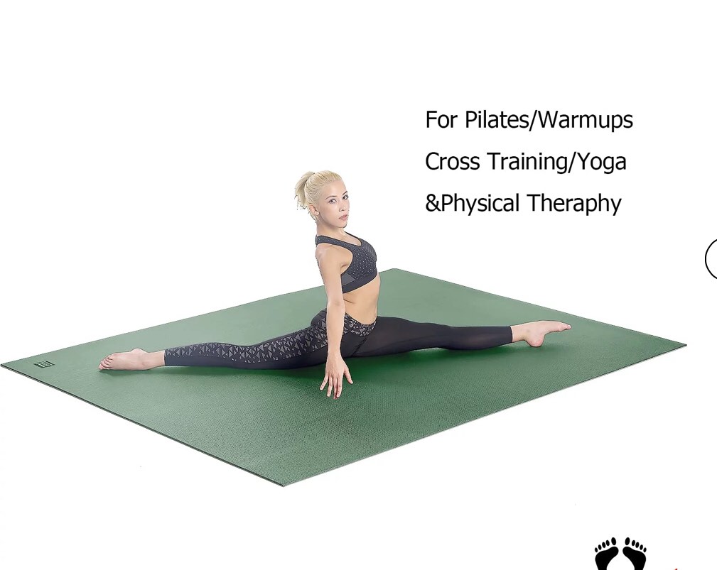 Hatha Yoga Large TPE Yoga Mat 6'x4'x1/2" Extra Thick Non-Slip Exercise Mat - for Yoga Pilates & Home Gym Workouts(Green)