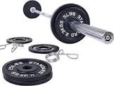 Signature Fitness Cast Iron Olympic 2-Inch Weight Plates Including 7FT Olympic Barbell, 130-Pound, 300-Pound or 325-Pound Set, Multiple Packages