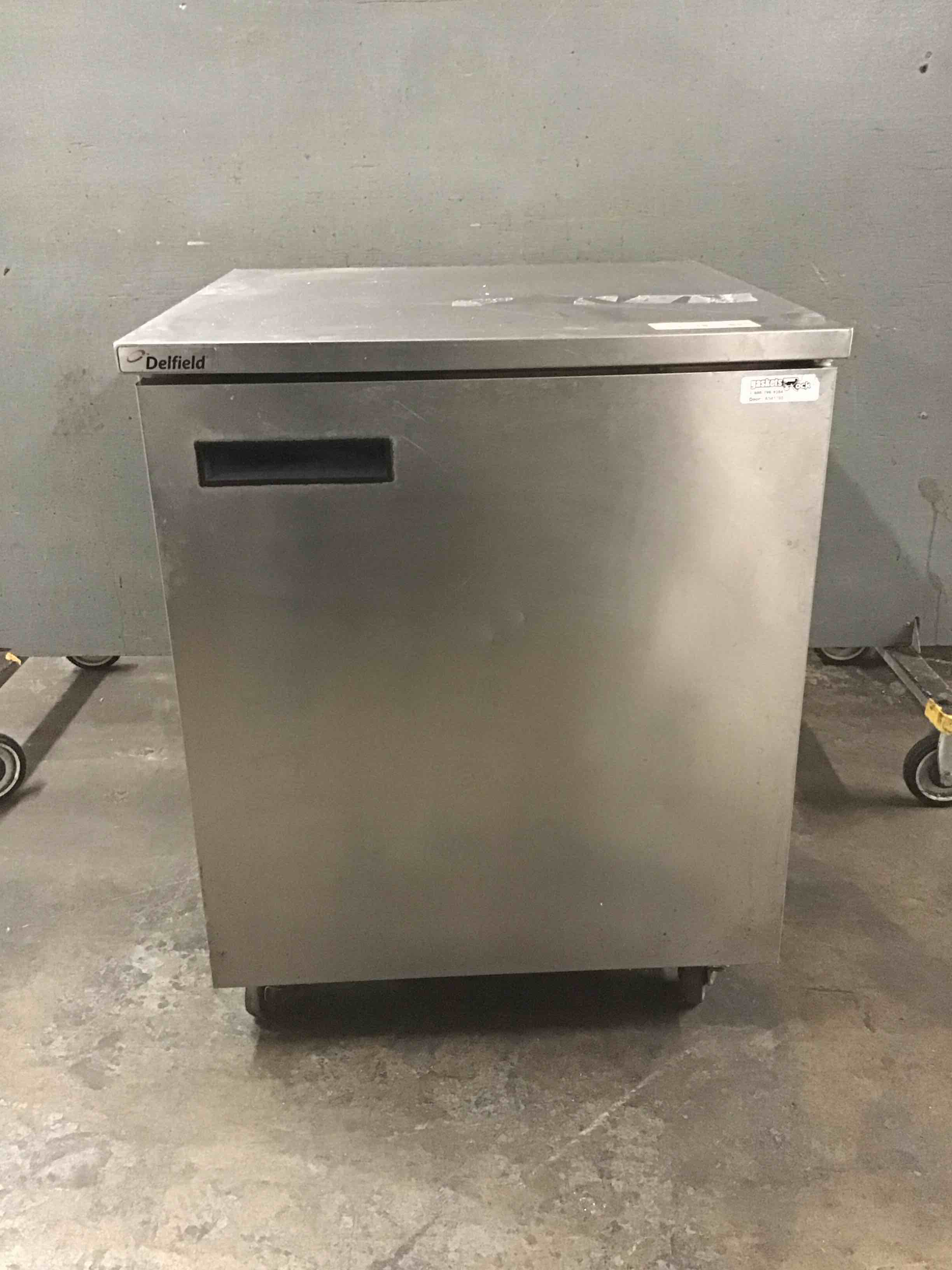 Delfield Stainless Steel 27 Inch Single Door Undercounter Freezer On Casters 