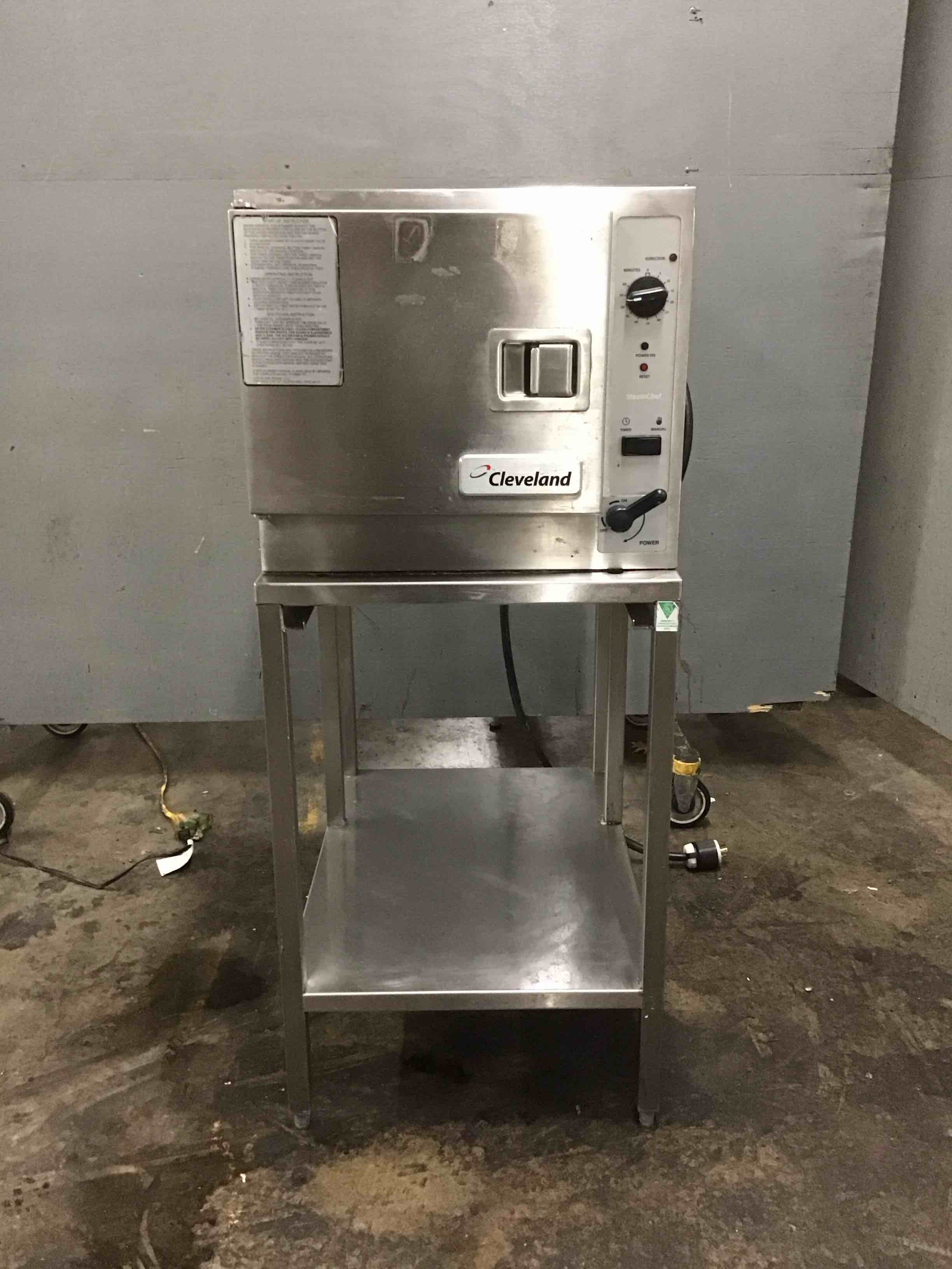 2014 Cleveland Stainless Steel 21.58 Inch  SteamChef 3 Pan Electric Steamer With Stand 