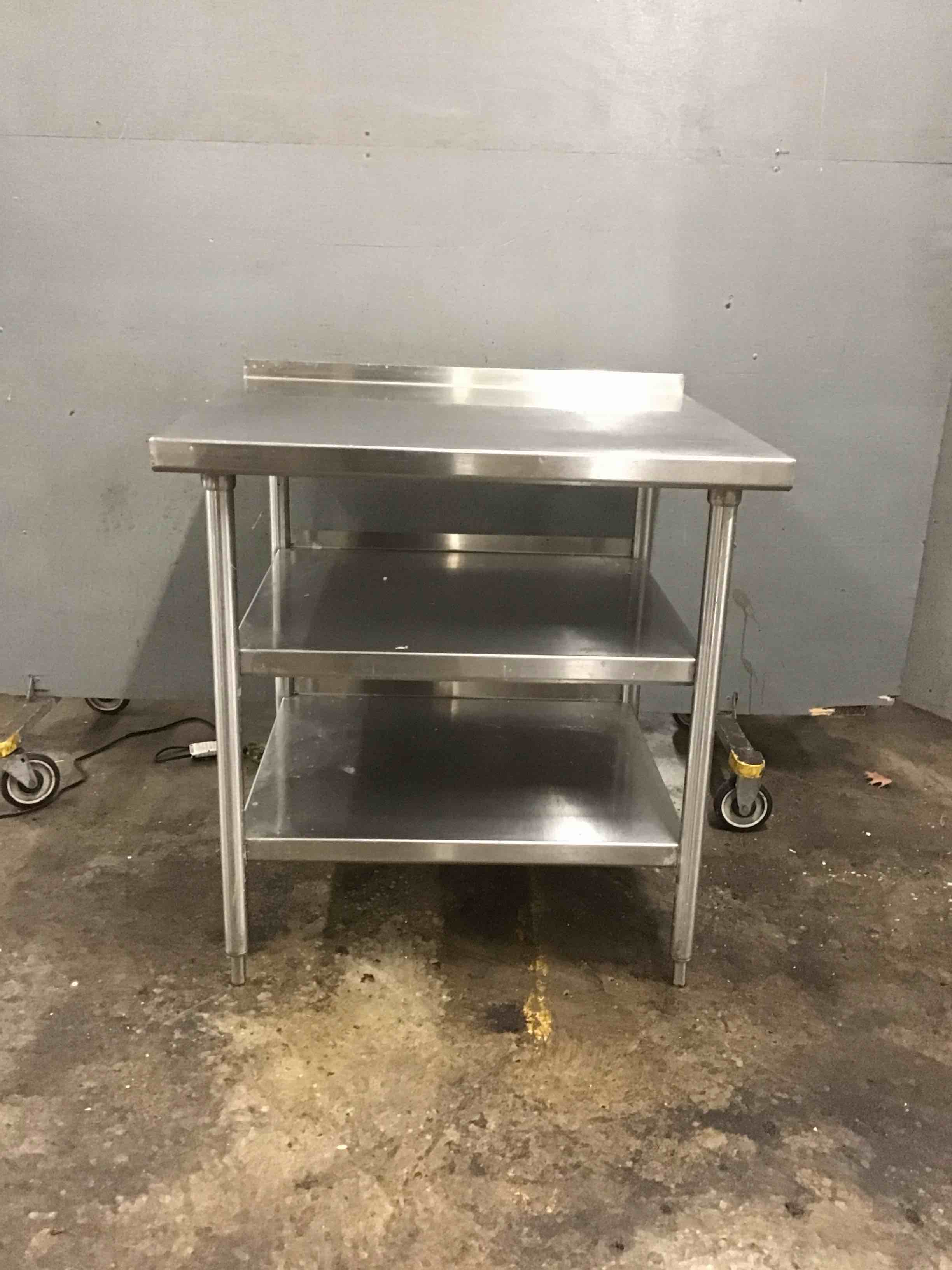 Stainless Steel 36 Inch Equipment Stand With Under Shelves