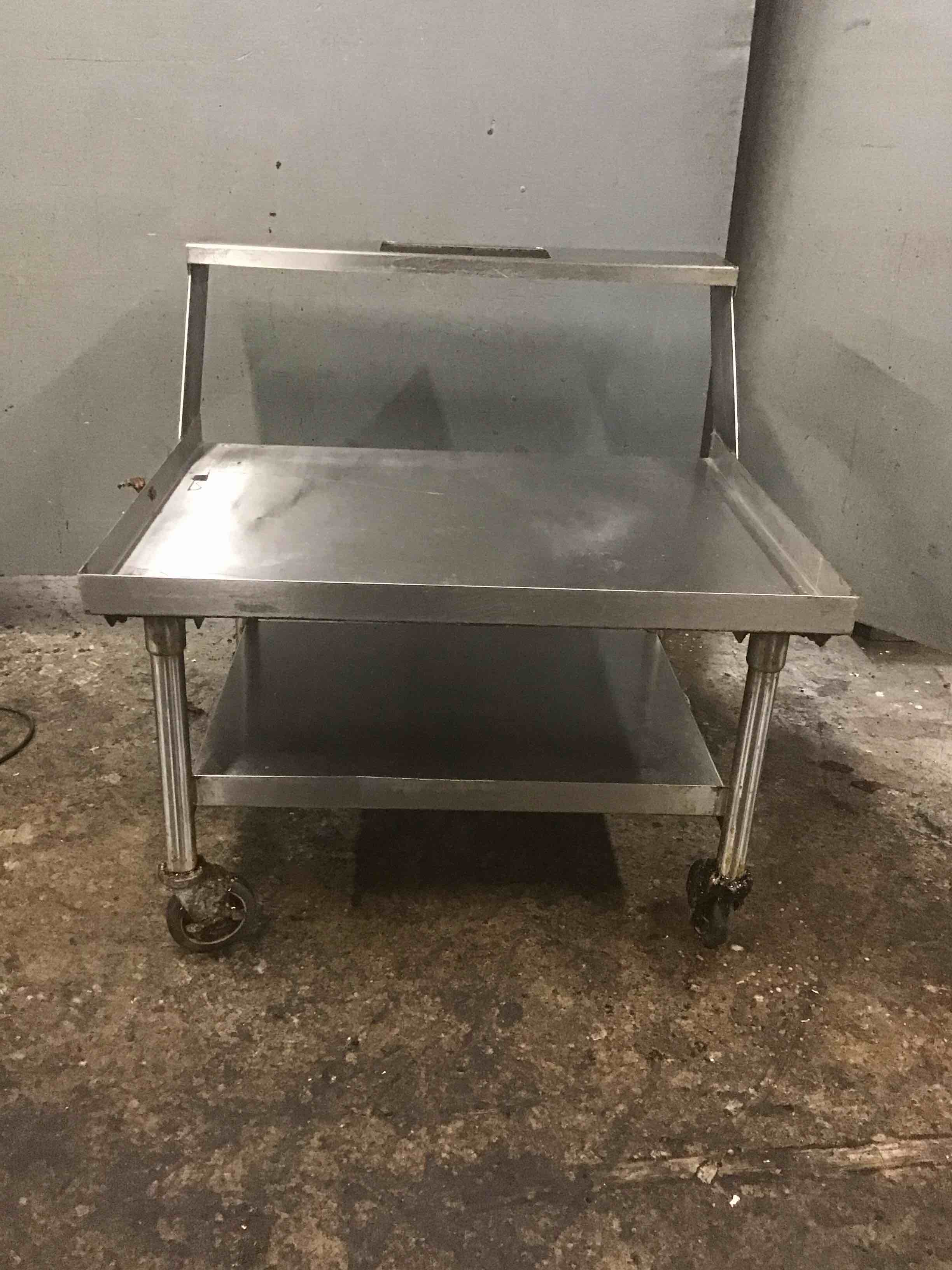 Stainless Steel 37.18 Inch Equipment Stand With Undershelf On Casters