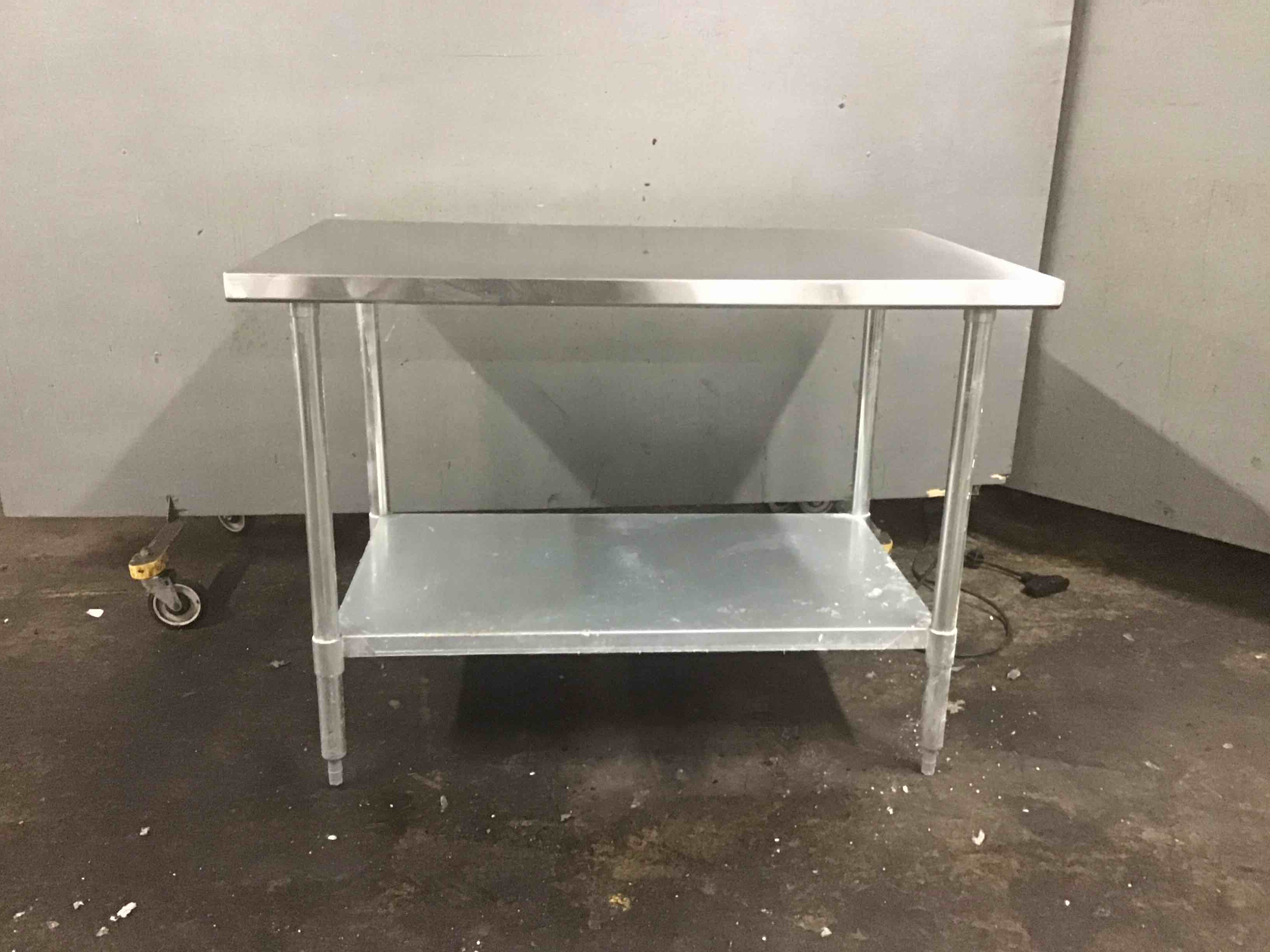 48 Inch Stainless Steel Top  Prep Table With Undershelf
