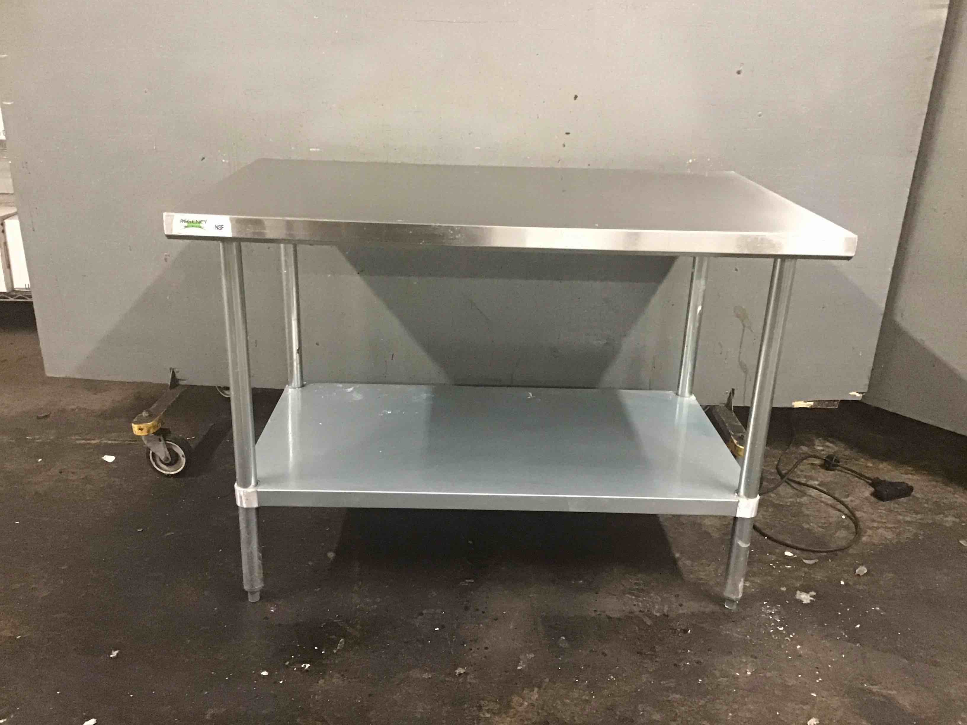 Regency Stainless Steel Top 48 Inch Prep Table With Undershelf