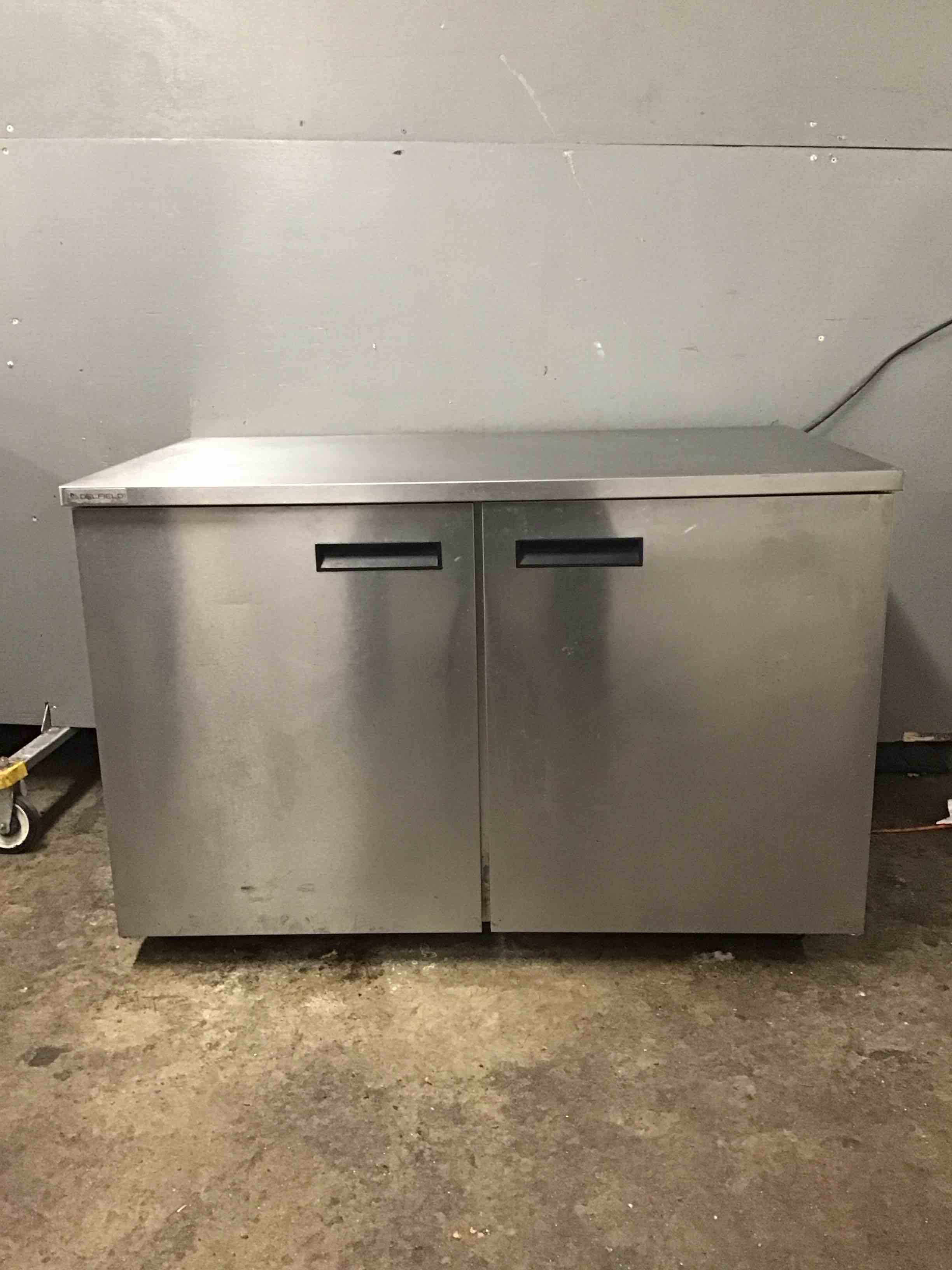 2019 Delfield 48 Inch Stainless Steel Two Door Undercounter Refrigerator On Casters
