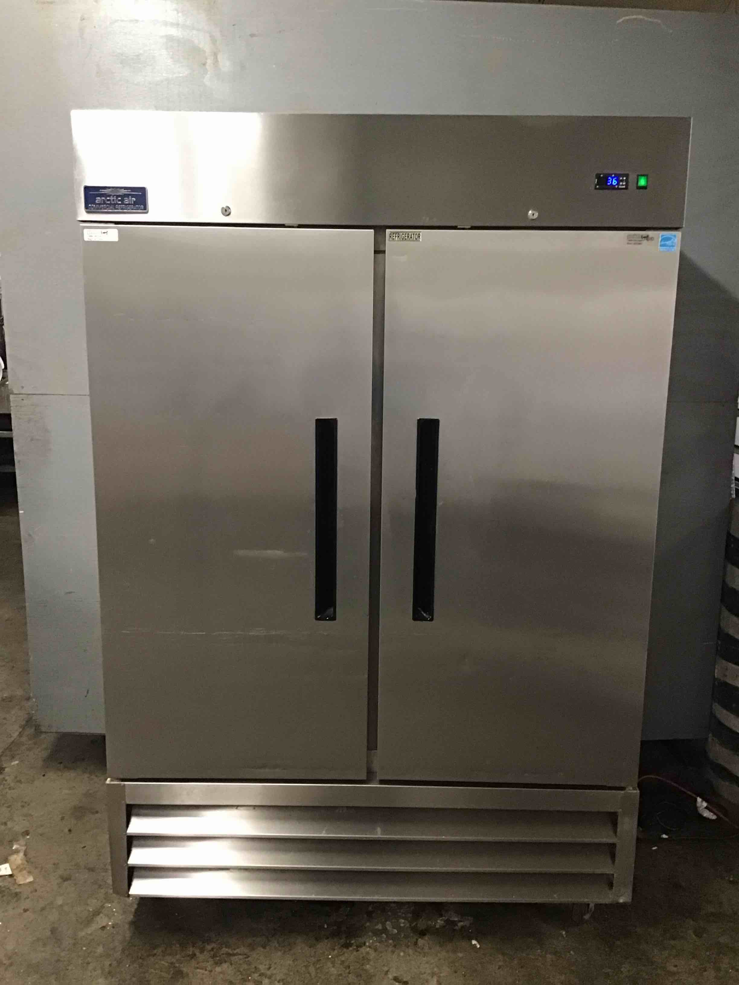 2017 Artic Air Stainless Steel 2 Door Reach In Refrigerator 