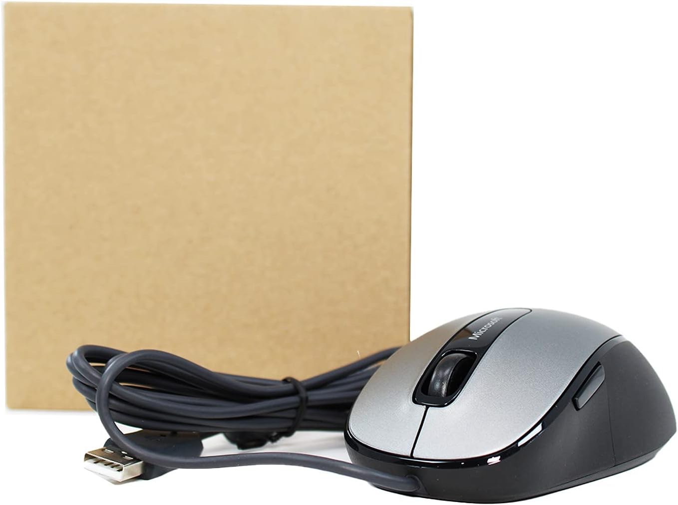 Microsoft L2 Comfort Mouse 4500, Black. Wired, USB mouse for PC/Laptop/desktop, with 5 customizable buttons, works with Mac/Windows Computers