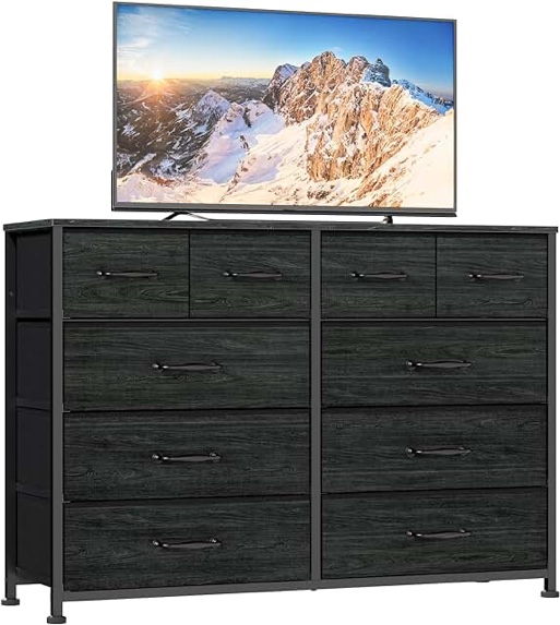 furnulem wide 10 drawer dresser tv stand
