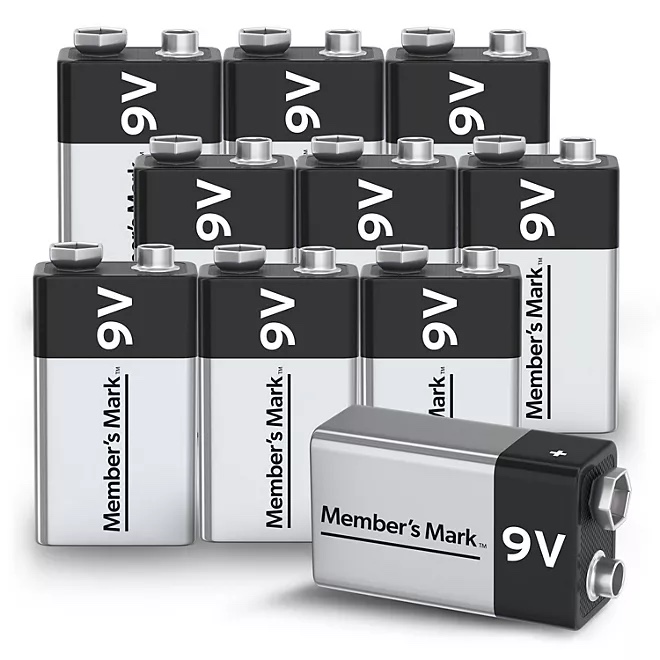 Member's Mark Alkaline 9V Batteries, 10 Pack