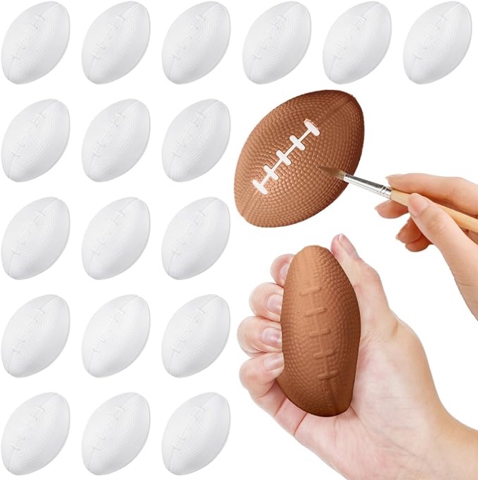 Poen White Sports Ball Mini Foam Football Soccer Stress Balls ...
