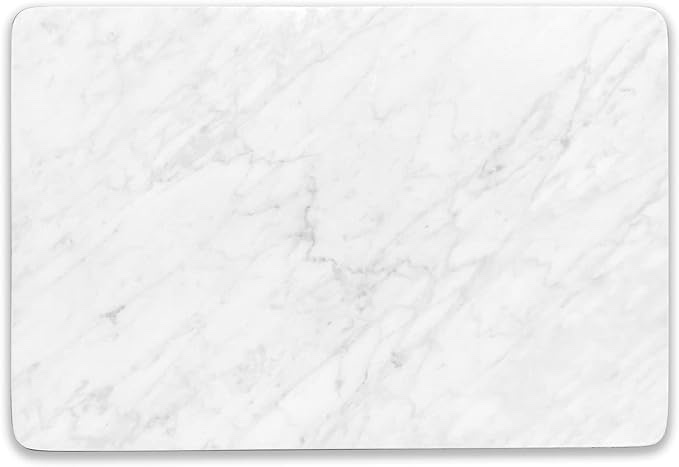 Yew & Tulip Carrara White 16� x 10� Marble Board with Non-Slip Rubber Feet - Dough Pastry and Cutting Board