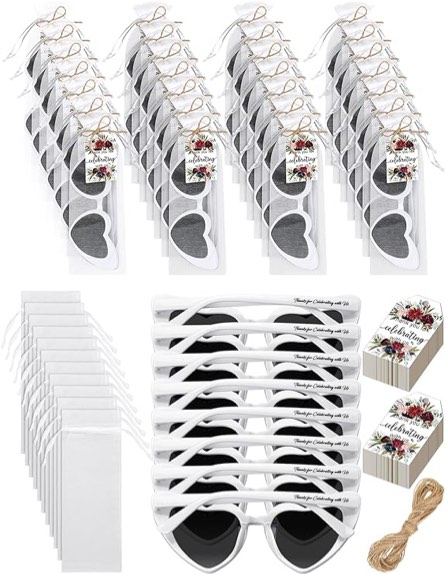 50 Wedding Party Favors Bulk White Heart Sunglasses Party Favors Bridal Baby Shower Gifts for Guests Reception Props