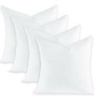 Swandream Fluffy Feather Throw Pillow Inserts Set of 4, Soft Square Feather and Down Alternative Filled Decorative Pillow Insert, 18 x 18 Inches