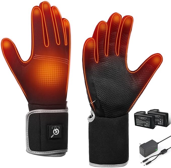 SAVIOR Heated Glove Liners,Electric Heated Thin Gloves,Rechargeable,Suitable for Winter Driving,Typing,Running,etc.