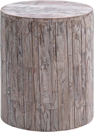 Amazon Aware FSC Certified Indoor/Outdoor Recycled Round Wood Stool and Plant Stand, Natural Brown