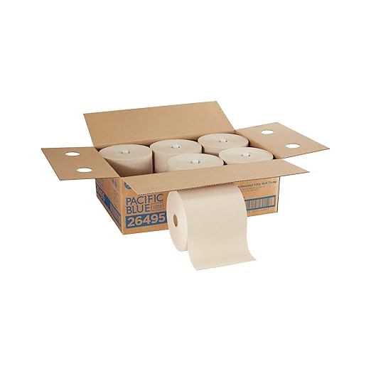 Pacific Blue Ultra 8" High-Capacity Recycled Paper Towel Rolls by GP PRO (Georgia-Pacific), Brown, 26495, 1,150 Linear Feet Per Roll, 6 Rolls Per Case