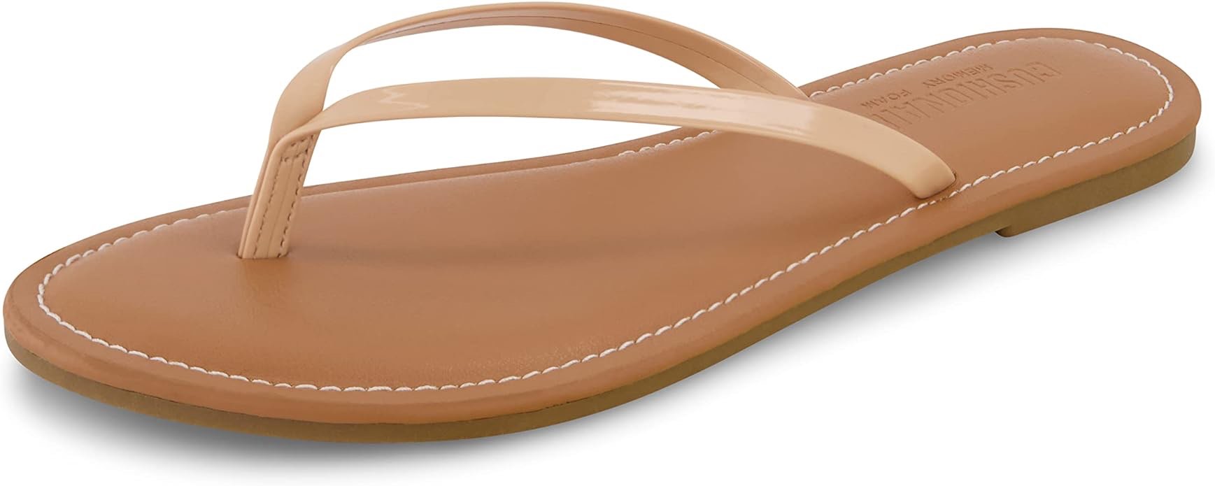 CUSHIONAIRE Women's Cora Flat Flip Flop Sandal with +Comfort size 8 