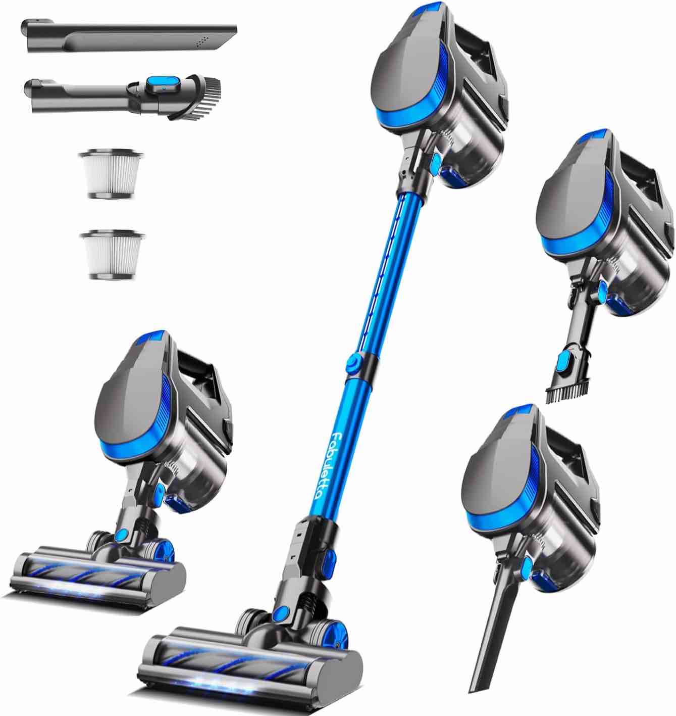 FABULETTA Cordless Vacuum Cleaner with 29.6V Strong Brushless Motor, 50 mins Runtime Detachable Battery, 3 Suction Modes Wireless Stick Vacuum for Home,