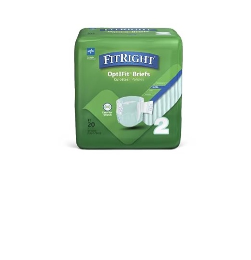 FitRight Stretch Adult Diapers Briefs L/XL, Waist Size 51"-70", pack of 20