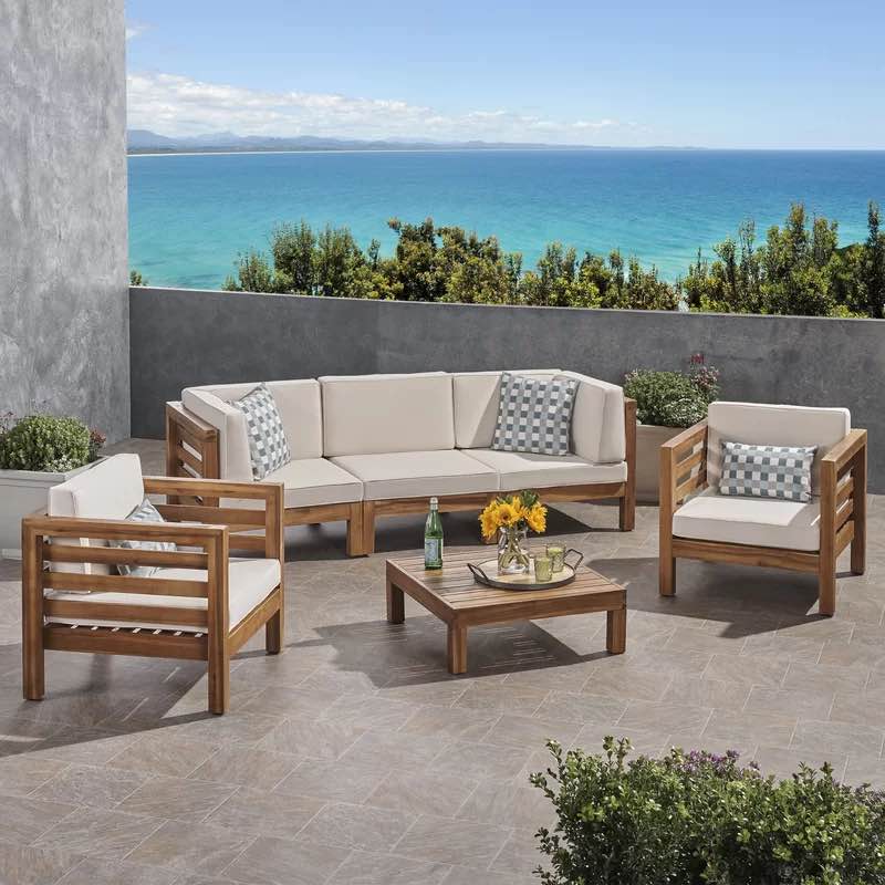 Maher 5 - Person Outdoor Seating Group with Cushions ( Incomplete, missing pieces)