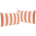 Coronado Outdoor Water Resistant Rectangular Throw Pillows, 2-Pcs Set, Orange / White