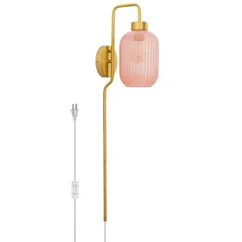 Gracieleigh Iron Metal Armed Sconce.  pink