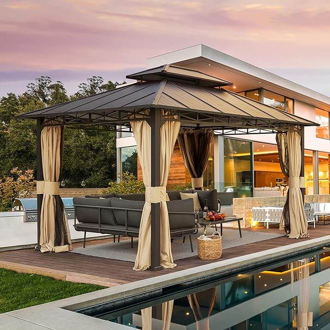 outdoor metal hardtop patio gazebo