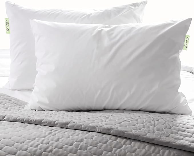 Authentic Choice Hotels’ Polyester Luminesse Hypoallergenic Green Label Luxury Soft Pillow, White, Standard (Pack of 1)