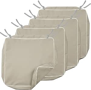 Porch Shield Outdoor Cushion Slipcovers Patio Chair Seat Cushion Covers Set Waterproof Fade Resistant , Beige ( similar not same ) 