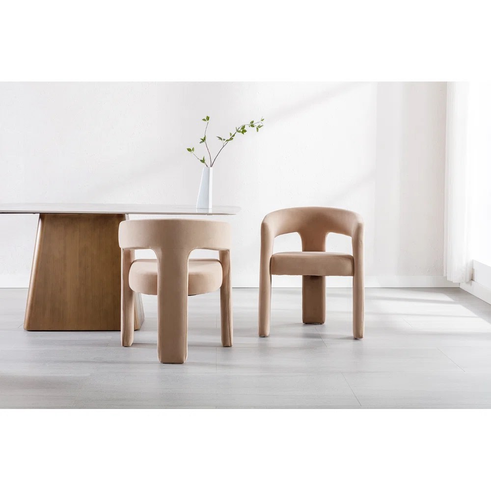upholstered metal armchair 