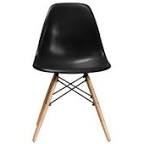 molded plastic side chair with walnut wood legs