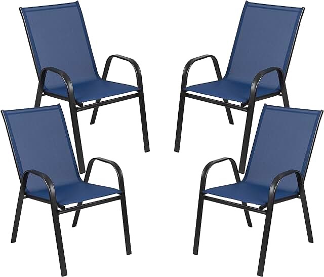outside 60” dining chairs.  blue