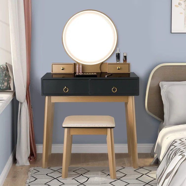Mukul Vanity Set with Stool and Mirror