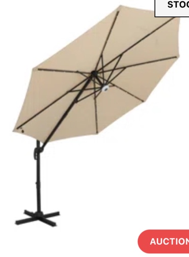 Griego Ii 10-Ft Octagon Cantilever Umbrella With Led Lights - Slate Grey