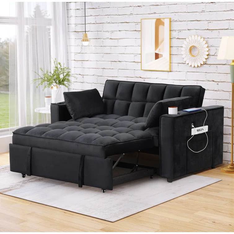 Maxym 55.3'' Upholstered Sleeper Sofa(incomplete)(box 1)