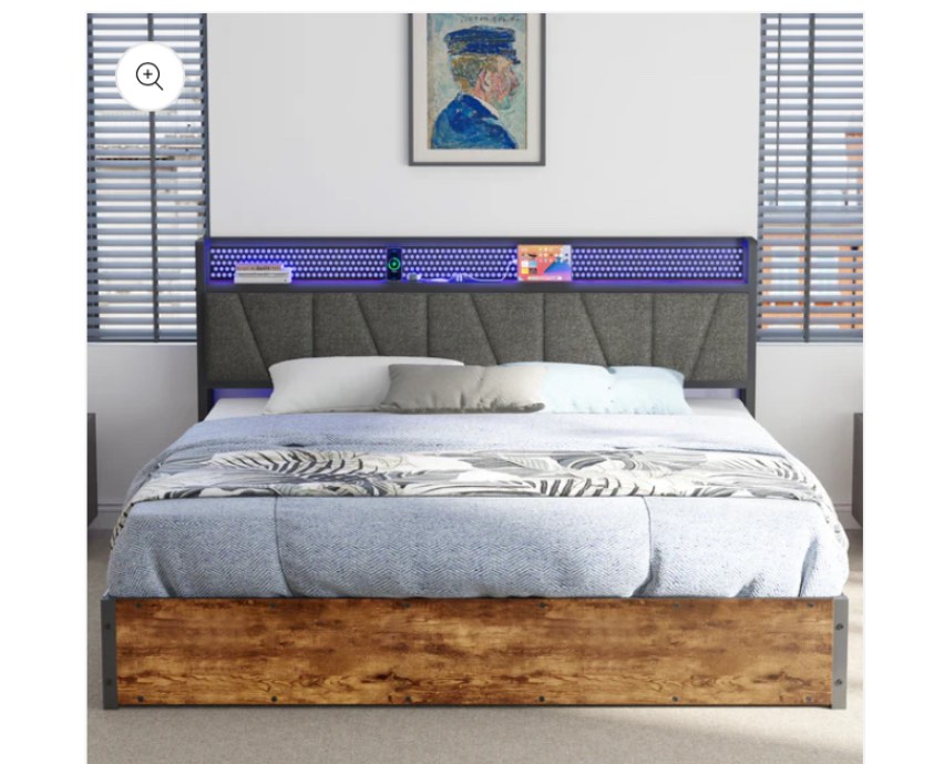 Reno King Lift Up Storage Bed Queen 